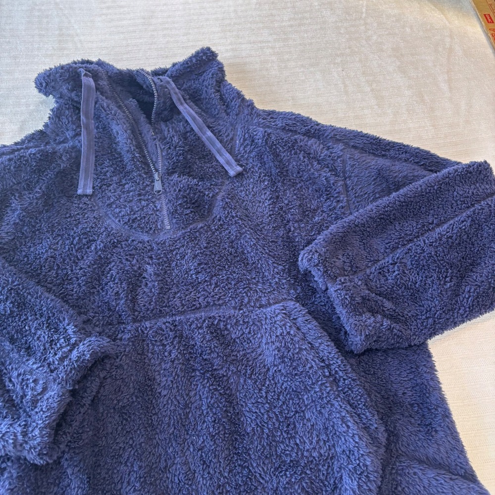 FP Movement Free People Hit The Slopes Fleece Pullover Navy Blue Large OB1010135